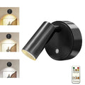 Magnetic Base USB Rechargeable LED Cordless Wall Light with Touch Switch Black White Magnet Dimmable Bedside Lamp for Reading