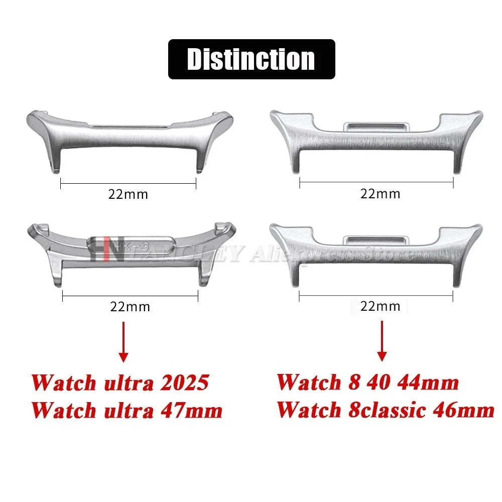 1 Pair Adapter for Samsung Galaxy Watch Ultra 2025 Metal Connector for Watch 8 40 44mm /8 Classic / 7 Ultra 22mm Watch Accessory