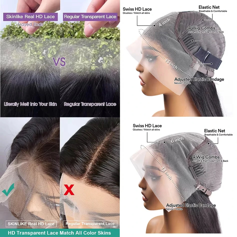 13x4 Hd Lace Frontal Wig 13x6 Curly Human Hair Wigs Water Wave Human Hair Wig 30 40 Inch Loose Deep Wave Brazilian Choice Black