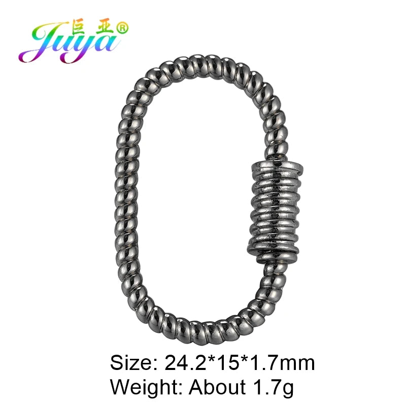 Juya DIY Decoration Carabiner Fastener Spring Lobster Screw Locket Clasps Accessories For Keychain Necklace Making