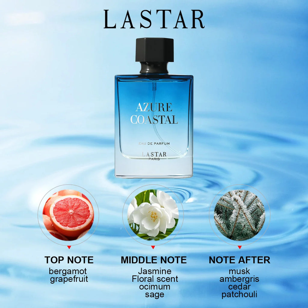 LASTAR Men's Perfume, Two bottles Totaling 100ml/3.38fl.oz, Musk, Long-Lasting Fragrance, Christmas/New Year Gifts