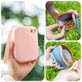 ABQR Portable Silicone Dog Treat Bag - Pet Snack Pouch for Training and Walking, for Outdoor Use Light Pink