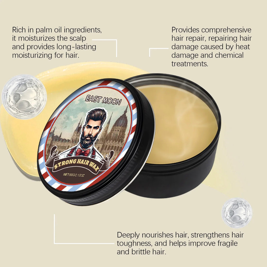 East Moon Strong Hair Wax Long Lasting Stying Non Greasy Soften Smoothing Edge Control Barbershop Tools Unisex Hairdressing Care