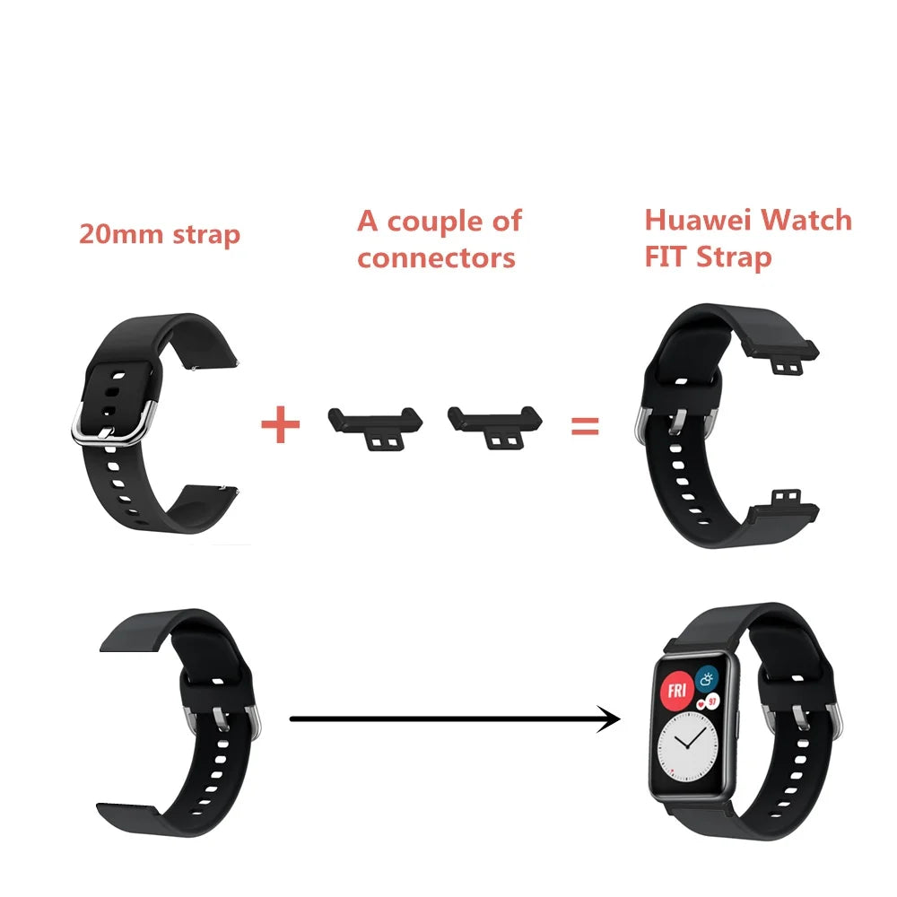 1Pair Watch Strap Connector for-Huawei Watch Fit Watch Band Adapter Smart Wristband Adapter Watchband Connection Accessories