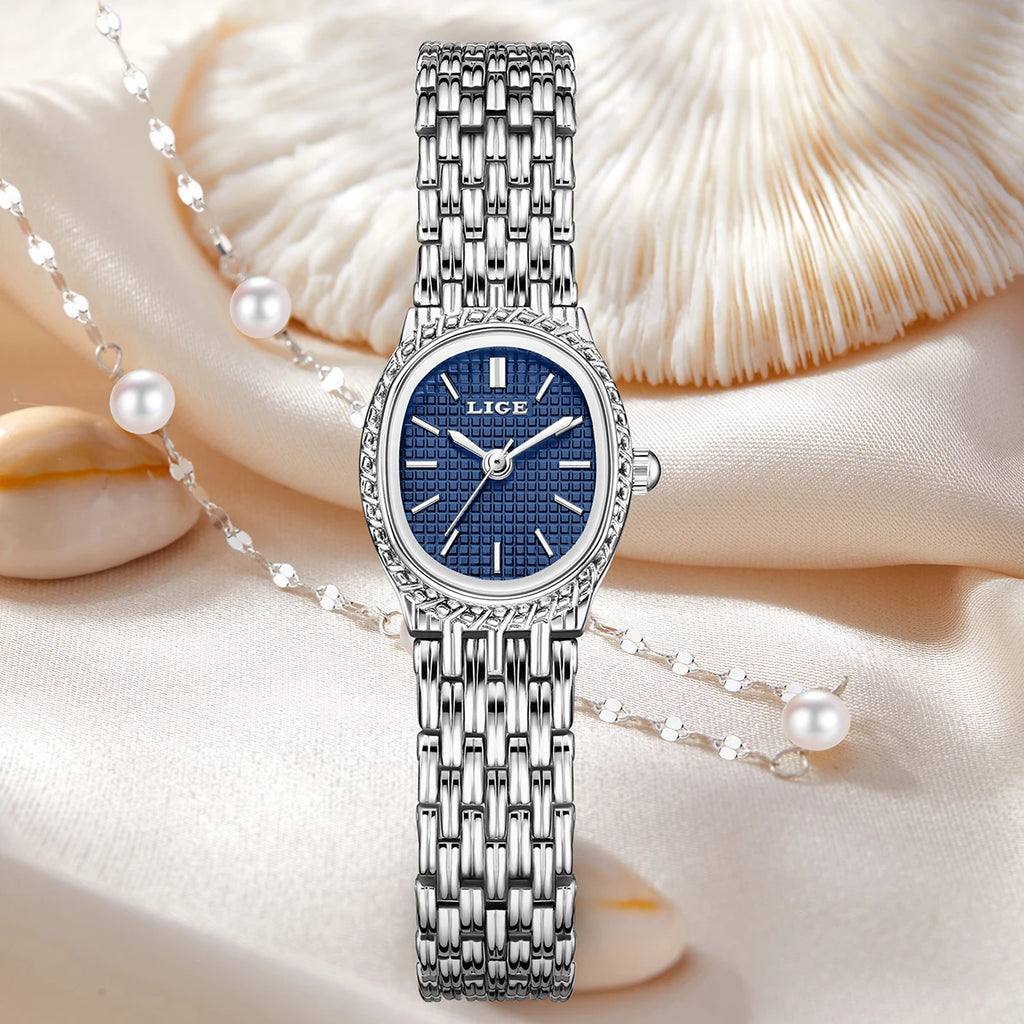 LIGE Fashion Elegant Quartz Woman Watch Classic Luxury Simple Dial Waterproof Ladies Bracelet Women's Wristwatch Clock Gift New