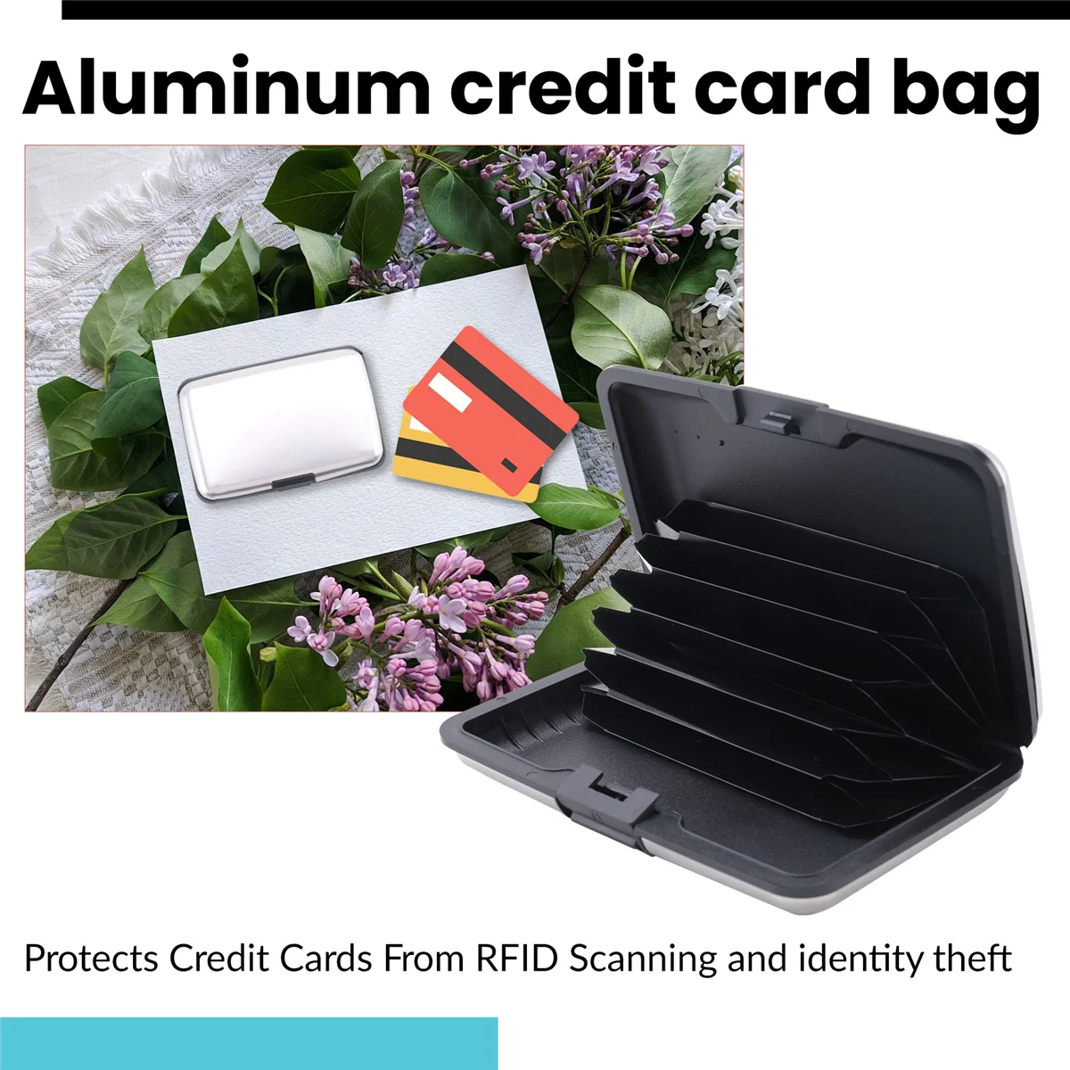 ABQR Aluminium Case Credit Card Holder Metal Wallet, One Size in Silver