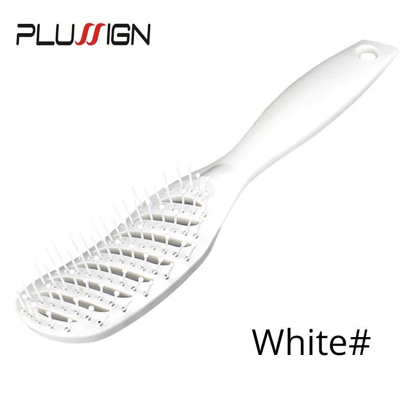 Styling Curly Hair Brush Salon Massager Comb Brush Detangling Drying Brush Anti Static Curved Vent Brush Scalp Massage Comb