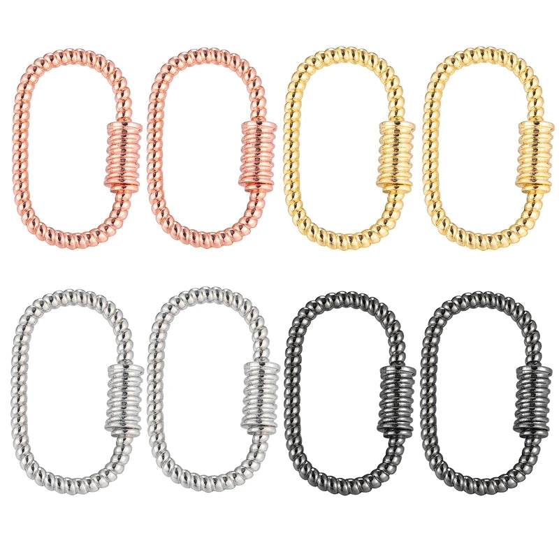 Juya DIY Decoration Carabiner Fastener Spring Lobster Screw Locket Clasps Accessories For Keychain Necklace Making