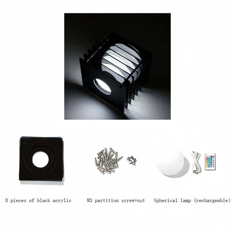 DIY Acrylic Thousand Layer Lamp Moon Lamp Desktop Decoration Suspended Atmosphere Light Room Props Home Decor Night Light Gifts