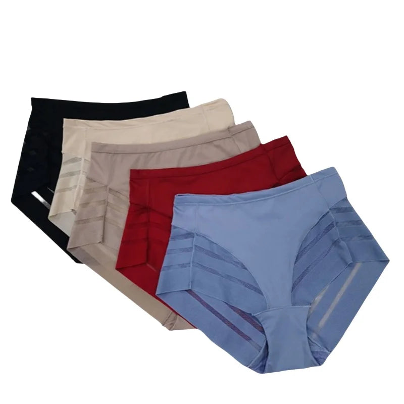 High Rise Briefs Women Seamless Panties High Elastic Panties Tummy Control Shapewear Glossy Underwear Sexy Lingerie M-3XL