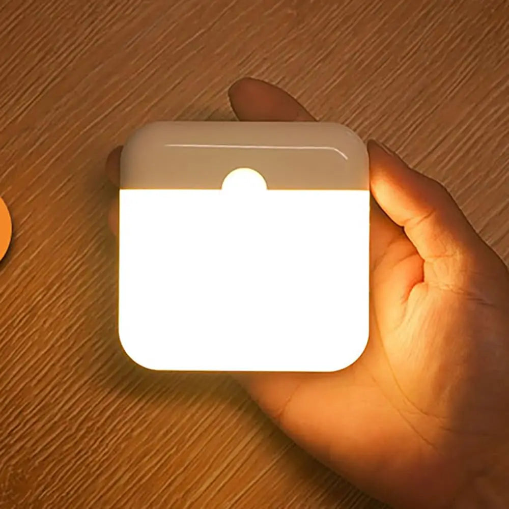 PIR Motion Sensor Night Light,Rechargeable LED Wall Lamp,Indoor Corridor Bedroom Stairs Closet,Warm White Lighting,Night Light