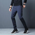 Men's Casual Pants Straight Slim Fit Elastic Waist Jogger Korean Classic Blue Black Gray Male Brand Trousers Plus Size