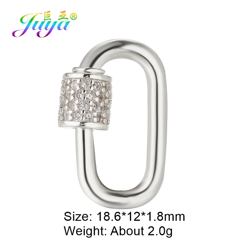 Juya DIY Decoration Carabiner Fastener Spring Lobster Screw Locket Clasps Accessories For Keychain Necklace Making