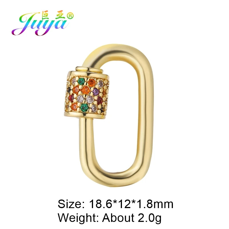 Juya DIY Decoration Carabiner Fastener Spring Lobster Screw Locket Clasps Accessories For Keychain Necklace Making