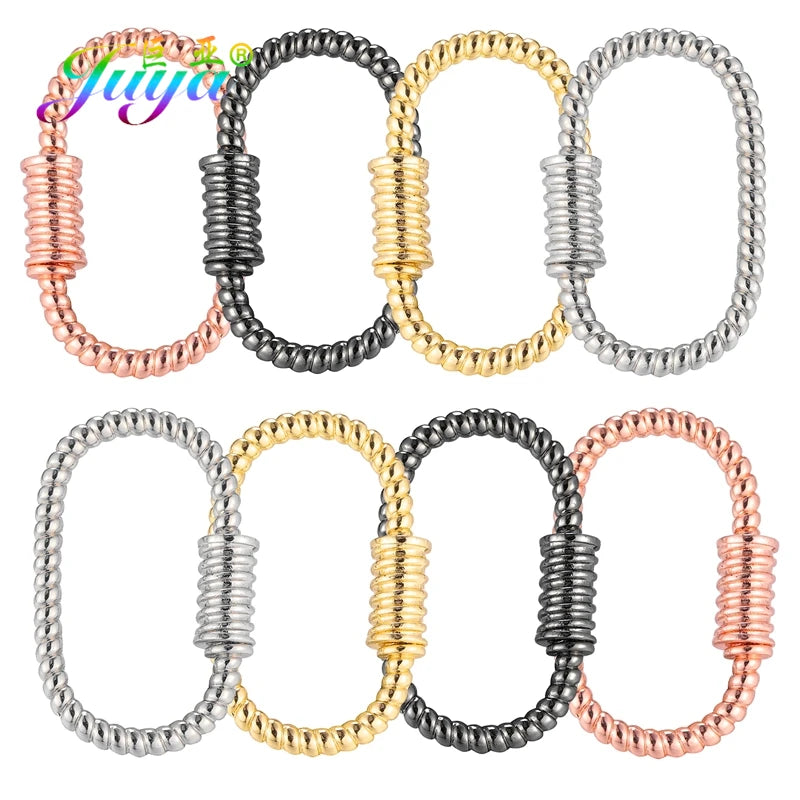 Juya DIY Decoration Carabiner Fastener Spring Lobster Screw Locket Clasps Accessories For Keychain Necklace Making