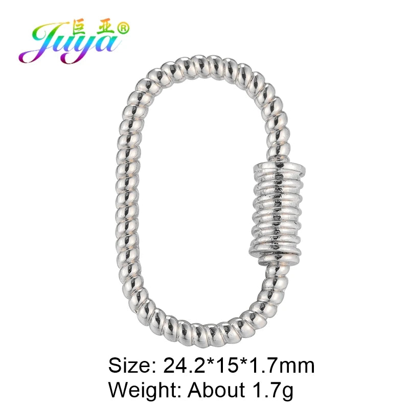 Juya DIY Decoration Carabiner Fastener Spring Lobster Screw Locket Clasps Accessories For Keychain Necklace Making