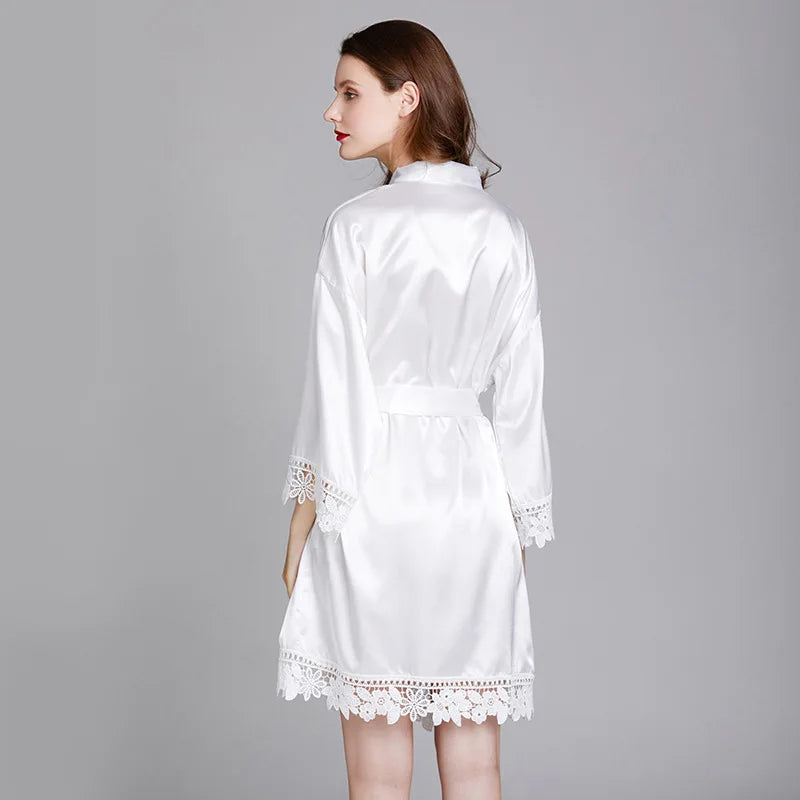 Romantic Christmas Gifts Women's Long - Sleeve Plus - Size Silk Ice Silk Homewear Dressing Gown & Bathrobe,  Morning Robes