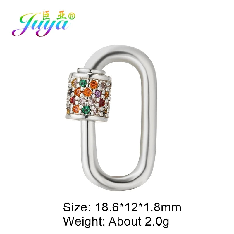 Juya DIY Decoration Carabiner Fastener Spring Lobster Screw Locket Clasps Accessories For Keychain Necklace Making