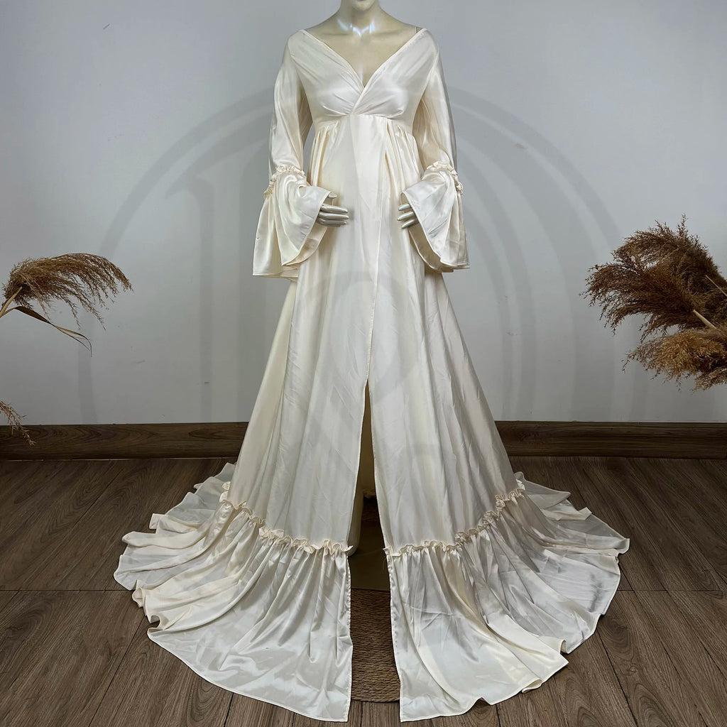 Don&Judy Elegant Wedding Party Dresses Bride Travel Shooting Evening Gown vestidos de novia Women Vintage Maternity Photography