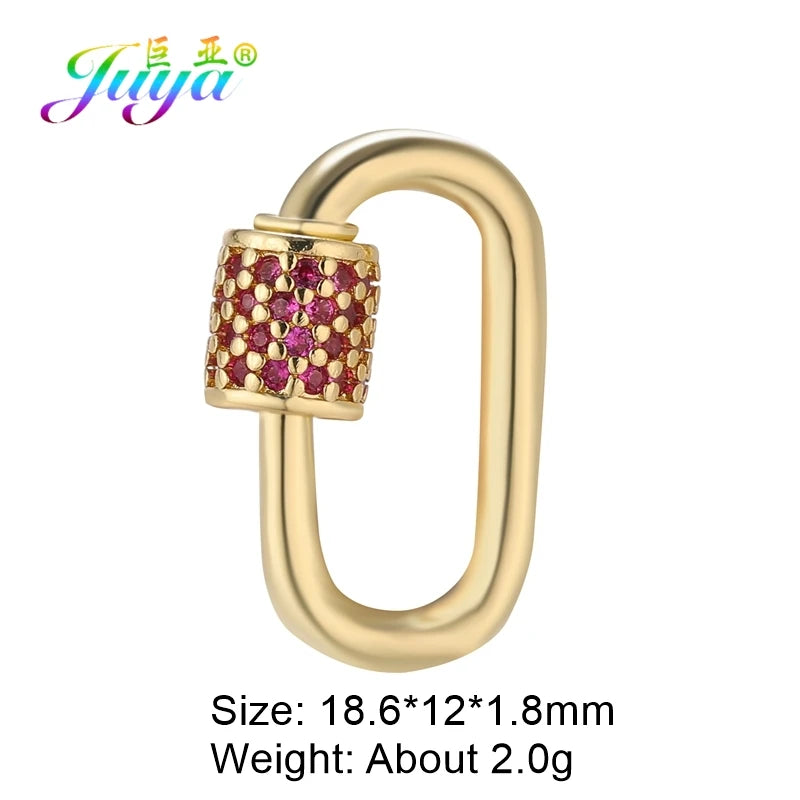 Juya DIY Decoration Carabiner Fastener Spring Lobster Screw Locket Clasps Accessories For Keychain Necklace Making