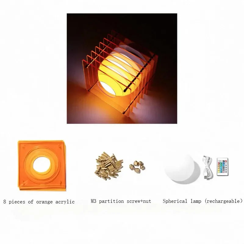 DIY Acrylic Thousand Layer Lamp Moon Lamp Desktop Decoration Suspended Atmosphere Light Room Props Home Decor Night Light Gifts