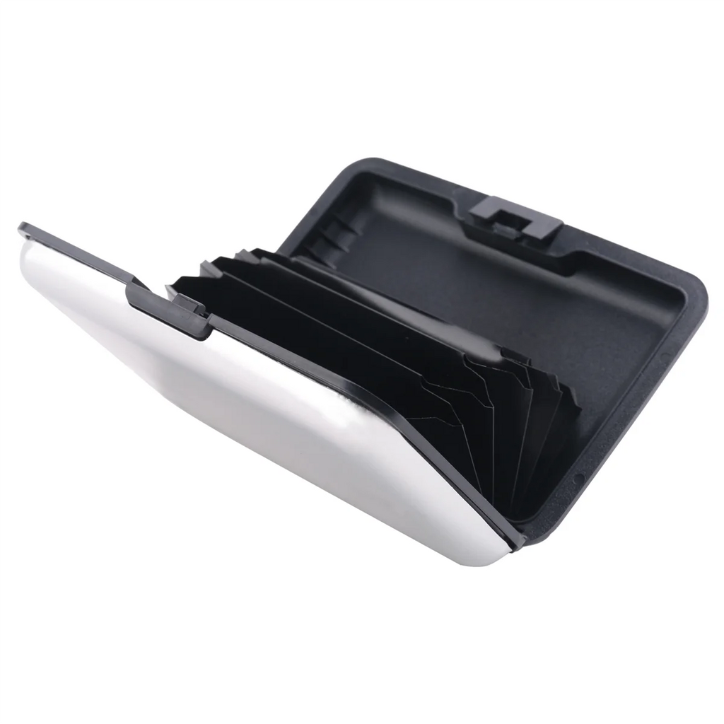 ABQR Aluminium Case Credit Card Holder Metal Wallet, One Size in Silver