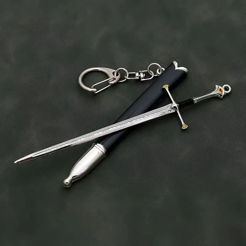 Aragorn Narthil Sword Keychains Medieval Weapon Metal Katana Samurai Sword Keychain Ornaments Gifts Toys for Boys Collects