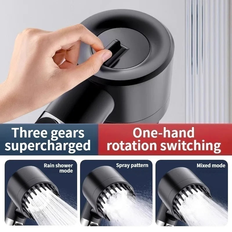 Enhanced Shower Head Rainfall Strong Pressure Bathroom Bathing Spray Bracket Lotus Head for Improved Shower Experience