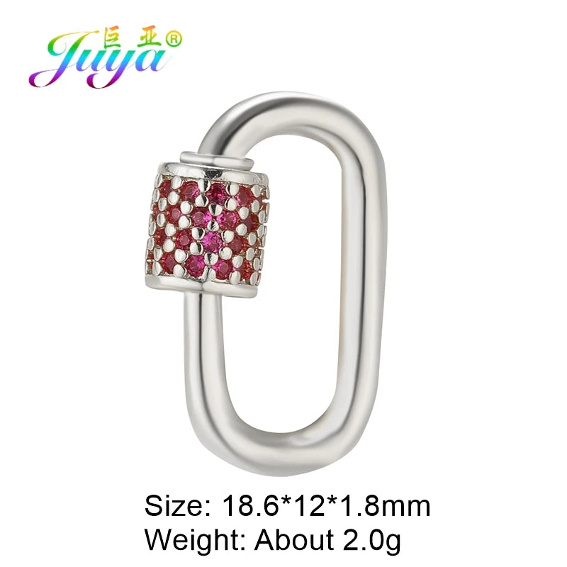 Juya DIY Decoration Carabiner Fastener Spring Lobster Screw Locket Clasps Accessories For Keychain Necklace Making