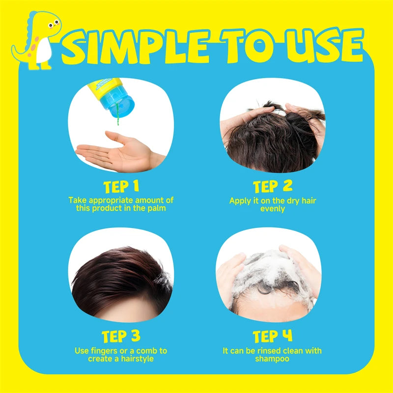 Hair Styling Wax For Litter Boy Natural Aloe Professional Hair Wax Stick Gel Long Lasting Strong Hold Fluffy Hair Pomade 125ml