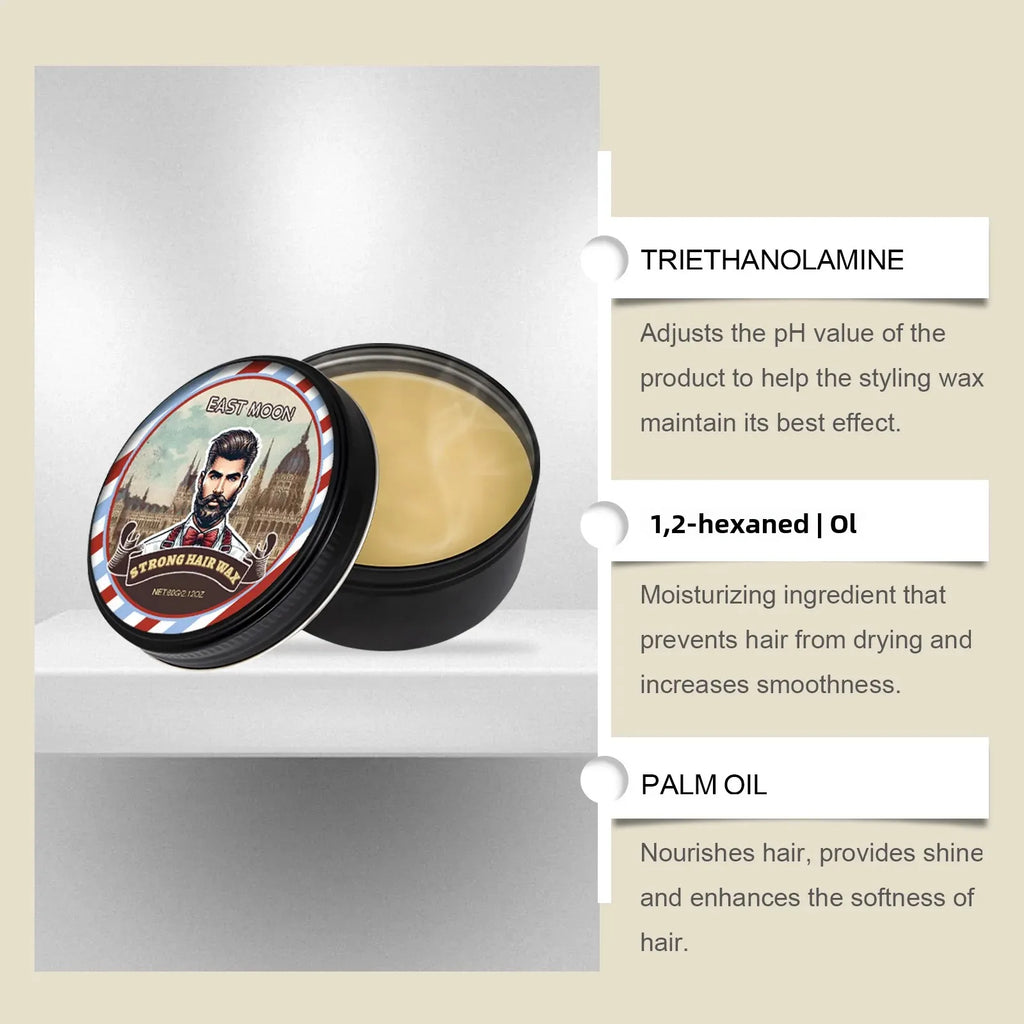 East Moon Strong Hair Wax Long Lasting Stying Non Greasy Soften Smoothing Edge Control Barbershop Tools Unisex Hairdressing Care